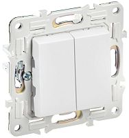 SKANDY Выключатель 2-клавишный 10А SK-V04W арктический белый IEKновинка | код SK-V20-0-10-K01 | IEK