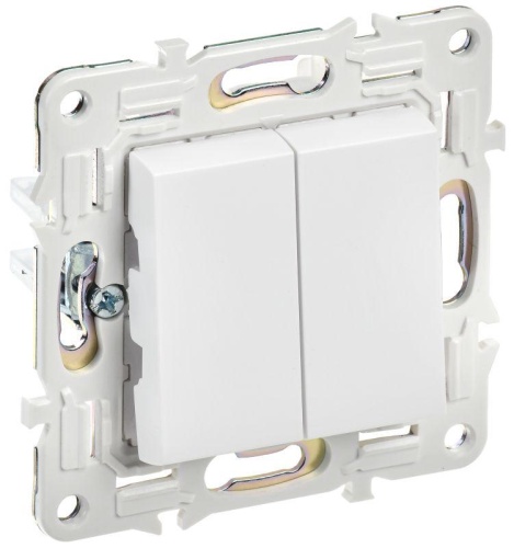 SKANDY Выключатель 2-клавишный 10А SK-V04W арктический белый IEKновинка | код SK-V20-0-10-K01 | IEK