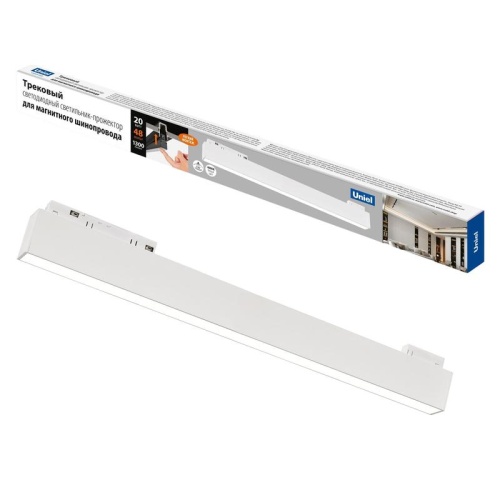 Светильник-прожектор ULB-M70-20W/4000K/35 WHITE линейный светодиодный трековый. Для магнитных шинопроводов. 2000 Лм. Белый свет (4000К). Белый. ТМ | код UL-00008745 | Uniel