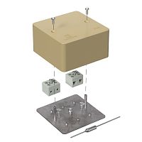 Коробка огнестойкая для кабель-канала 40-0460-FR6.0-4-П Е15-Е120 с термопредохранителем RAL1001 85х85х45 (44 шт/кор) Промрукав | код 40-0460-1001-FR6.0-4-П | ПРОМРУКАВ