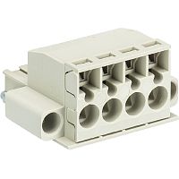 Розеточный разъем, угловой, на кабель, с монтажными фланцами, шаг 5,08 мм, 4 полюса, номинальное сечение: 2,5 мм кв., пружинная фиксация провода, 400V, 12А, без маркировки, цвет: серый, серия 8213 BFK F | код 25.841.3453.0 | Wieland