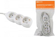 Удлинитель бытовой У03 3 гнезда, 1,5метра, с заземлением, ПВС 3х1мм2 16А/250В TDM | код SQ1303-0000 | TDM