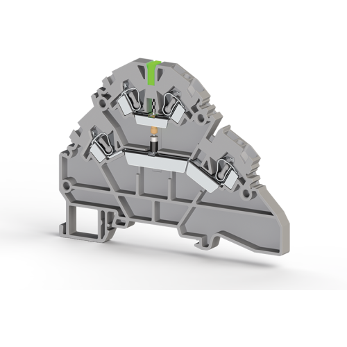 316 419, Клеммник 2-х ярусный пружинный, 2,5 мм.кв., с индикацией 48 VAC, (серый), YBK2,5-2 FLD 48VAC | код 0.0.0.3.16419 | KLEMSAN