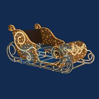 Декоративная 3D фигура Сани Деда мороза 280х130 см | код 501-544 | NEON-NIGHT