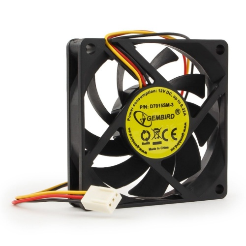 Вентилятор Gembird, 70x70x15, втулка, 3 pin, провод 25 см | код D7015SM-3 | Gembird Вентилятор Gembird, 70x70x15, втулка, 3 pin, провод 25 см | код D7015SM-3 | Gembird