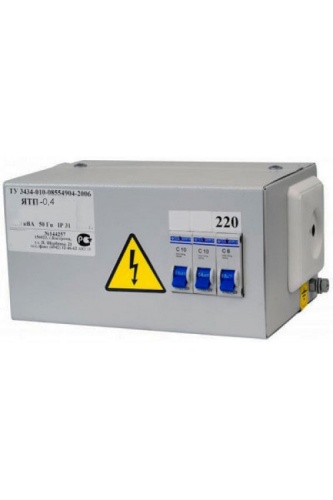 Ящик с понижающим трансформатором ЯТП-0,4 У3 220/12В, с 3-мя автоматами, IP31 | код ET014082 | Электротехник Ящик с понижающим трансформатором ЯТП-0,4 У3 220/12В, с 3-мя автоматами, IP31 | код ET014082 | Электротехник