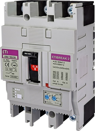 Автоматический выключатель EB2 160/3S 160А 3р (36кА) | код 004671061 | ETI