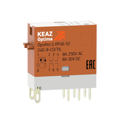 Миниатюрное промышленное реле 8 А OptiRel G RP46-52-12D-8-CO/TIL | код 281054 | КЭАЗ