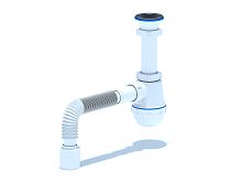 Сифон для мойки АНИ Грот 1 1/2' x 40 с гибкой трубой 40х50 | код. A0110 | АНИ пласт