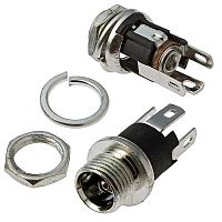 Разъём питания штырьковый RUICHI TC-025 2.4 мм, монтаж на панель | код 107112 | Ruichi