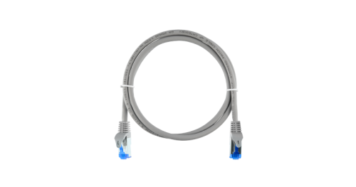 Коммутационный шнур NIKOMAX Essential Line S/FTP 4 пары, Кат.6 (Класс E), 250МГц, 2хRJ45/8P8C, T568B, заливной, с защитой защелки, многожильный, BC (чистая медь), 26AWG (7x0,150мм), LSZH нг(А)-HFLTx, светло-серый, 2м | код NMC-PC4SE55B-ES-020-C-GY (