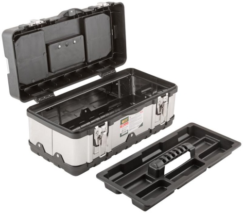 Ящик для инструмента пластиковый 16'' ( 410х215х185 мм ) замки и стенки нерж. сталь | код 65594 | FIT фото 5 Ящик для инструмента пластиковый 16'' ( 410х215х185 мм ) замки и стенки нерж. сталь | код 65594 | FIT фото 5