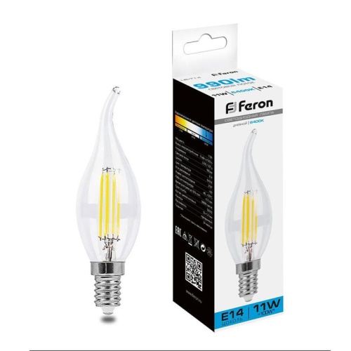 Лампа светодиодная 11Вт 230В E14 6400К прозрачн. LB-714 FERON 38237