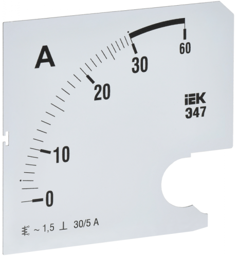 Шкала смен. для амперметра Э47 30/5А-1,5 96х96мм IEK | код IPA20D-SC-0030 | IEK