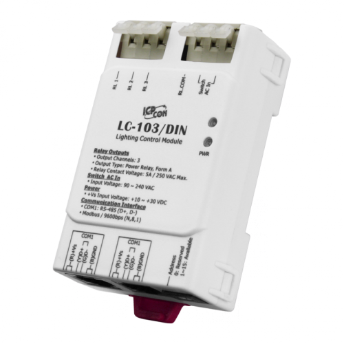 LC-103/DIN CR 1-channel AC Digital Input and 3-channel Relay Output Lighting Control Module (DIN Rail mount) (RoHS) | код 00-06119467 | ICP DAS LC-103/DIN CR 1-channel AC Digital Input and 3-channel Relay Output Lighting Control Module (DIN Rail mount) (RoHS) | код 00-06119467 | ICP DAS