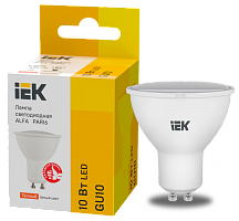 Лампа LED ALFA PAR16 софит 10Вт 230В 3000К GU10 (6шт)IEK | код LLA-PAR16-10-230-3-GU10-6 | IEK