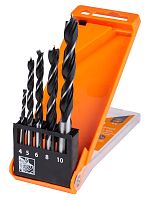 Набор сверл по дереву, 5 шт. (4-5-6-8-10) мм, полир., HSS, пласт. уп., Рубин TDM | код SQ1093-0201 | TDM