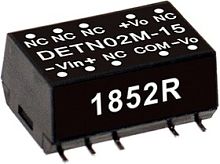 Источник питания DC-DC, 2Вт, вход 4.5…5.5В, выход ±5В/±200мА, изоляция 3000В DC, SMD 15.24х10.9х7.1мм, -40...+100С | код DETN02L-05 | MeanWell