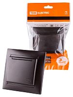 Розетка 2П+З 16А 250В IP44 с защ. шт. с крышкой шоколад Лама TDM | код SQ1815-0514 | TDM