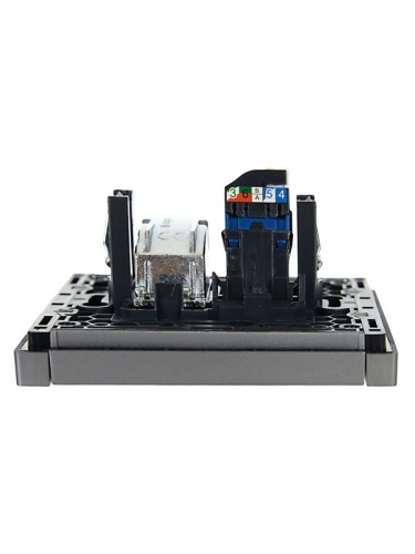 FORTE&PIANO Розетка двойная TV+RJ45 кат.6 FP537 сталь IEK | код FP-AK20-2-K46 | IEK фото 5