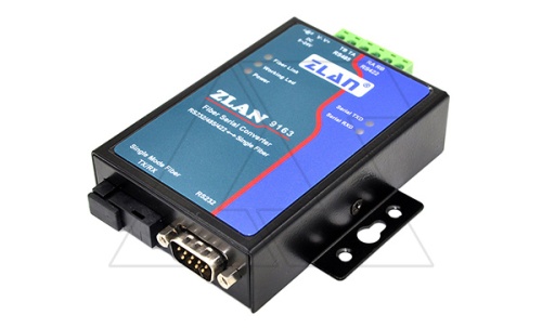 Оптоволоконный преобразователь ZLAN9163 (используется парно), RS-232/485/422 в одномодовое оптоволокно,full duplex, разъем SC, до 20 км, 24VDC | код ZLAN9163 | ZLAN