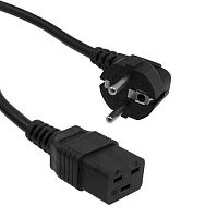 Шнур сетевой 3-х полюсный RUICHI SCZ, гнездо прямое IEC C19 - вилка угловая Schuko, 1.8 м, 3x1.5 мм2, 16 A | код 112909 | Ruichi