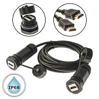 Разъём герметичный SZC M25HDMIZ2-2.0G-3M, 18 Гб/с | код 107919 | SZC