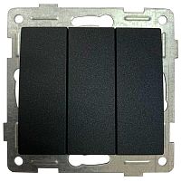 Выключатель 3-кл. СП Bravo 10А IP20 250В механизм графит | код С10В3-010 | GUSI