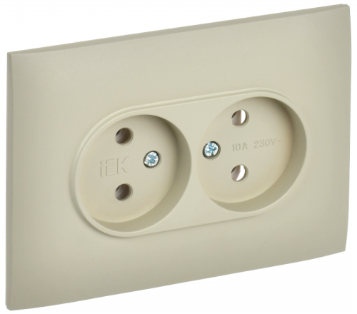 SKANDY Роз. 2-я без з/к/ш 10А в сб. SK-R10B беж. IEK | код SK-R20-10-K10-F | IEK