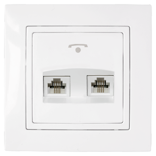 Беларусь Розетка двойная скрытая телефонная ТР24-054 | код Розетка ТР24-054 | БелТИЗ