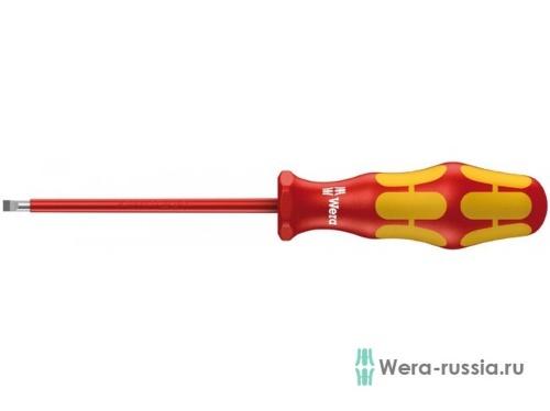 Отвёртка диэлектрическая шлицевая 160 i SL VDE, 0.4 x 2.5 x 80 мм | код WE-006100 | Wera