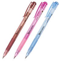 Ручка шариковая автоматическая с грипом BRAUBERG Patrol, СИНЯЯ, корпус ассорти, узел 0,7 мм, линия письма 0,35 мм, 140582 | код 140582 | BRAUBERG