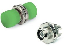 Адаптер оптический проходной FC-FC SM simplex корпус металл зеленые колпачки, Hyperline FA-S00Z-FC/FC-N/GN-SL | код 242815 | Hyperline