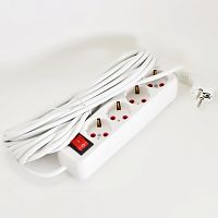 Удлинитель с заземлением 4 входа 10 метров с выключателем | код 720-0410-402 | Lezard