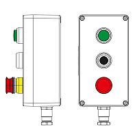Взрывозащищенный пост управления из полиэстера CPE-P-04-(1xLG(250)-1xP1B(11)-1xP6E(11))-1xKH2MHK(C)1Ex d e IIC Т5 Gb / Ex tb IIIC T9 | код 2231.041.22.120O | DKC