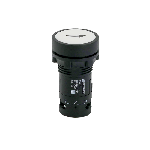 Кнопка плоская белая, маркировка стрелка вверх, 1NO, IP54, пластик MTB7-EA12561 | код 132674 | MEYERTEC Кнопка плоская белая, маркировка стрелка вверх, 1NO, IP54, пластик MTB7-EA12561 | код 132674 | MEYERTEC