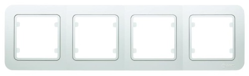 Lillium Рамка 4 поста белая с вставкой (18002704) Lillium Рамка 4 поста белая с вставкой (18002704)
