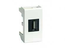 USB 2.0 розетка, Viva, белая, 1 мод. | код 42018 | DKC