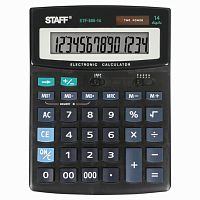 Калькулятор настольный STAFF STF-888-14 (200х150 мм), 14 разрядов, двойное питание, 250182 | код 250182 | STAFF