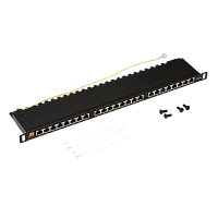 Патч-панель LANMASTER компактная 24 порта, STP, кат. 5E, 0.5U | код LAN-PPC24S5E | LANMASTER