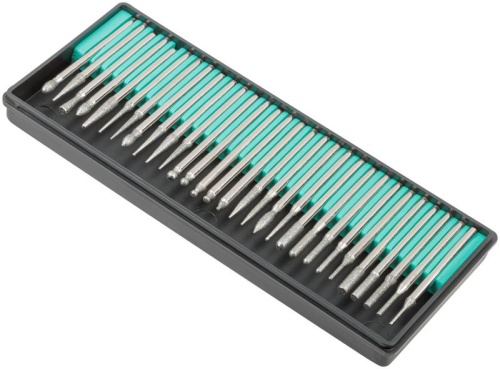 Шарошки, усиленная сталь с алмазным напылением, штифт диаметр 3 мм, 30 шт | код 36486 | FIT фото 2