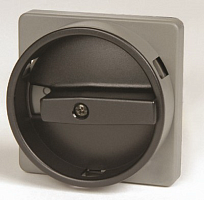 Серебряная площадка 67х67 - черная ручка B63 под замок, отв. 22 мм для серии АМ | код AZ6501 | DKC