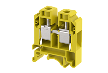 Клемма проходная винтовая 16 мм2, на 2 подключения, желтая KUT16(Y) | код 1106010004 | Elmex