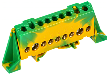 TEKFOR Шина PE земля в комб. изол. Стойка 8х12-9-ЖЗ IEK | код TF-NN20-09-DP-K52 | IEK