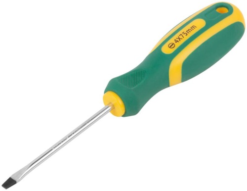 Отвертка "Контур" CrV сталь прорезиненная ручка 4х75мм SL FIT 55201