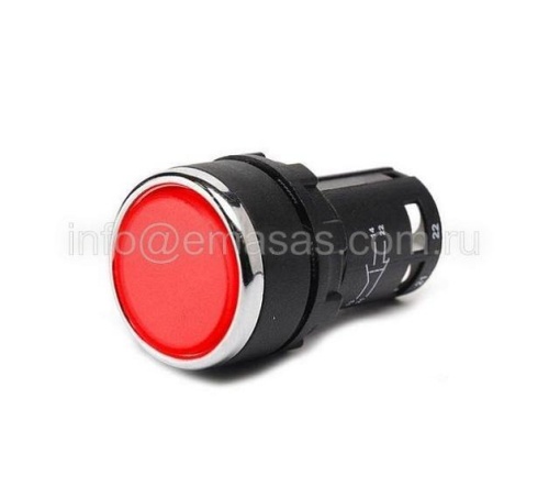 MB200DK Кнопка нажимная моноблочная красная 22 мм, IP 40, 1НЗ | код MB200DK | EMAS