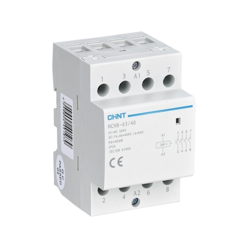 Контактор модульный NCH8-63/40 63A 4НО AC24В 50Гц соответствует стандарту ROHS (CHINT) | код 256100 | CHINT