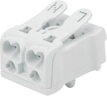 923-2PEF Клемма пружинная с кнопкой и заземл.пластиной (металл) КСП 2-полюсная, сеч.2.5мм2, бел., шт | код 923-2PEF | SILAT