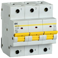 Выключатель автоматический трехполюсный ВА47-150 100А C 15кА | код. MVA50-3-100-C | IEK 