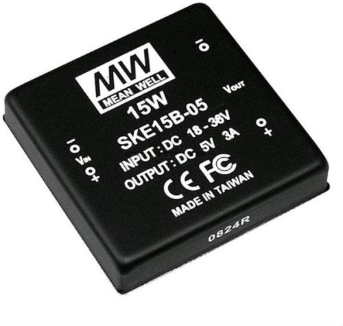 Источник питания DC-DC, 15Вт, вход 9…18В, стабил. выход 12В/125…1250мА, изоляция 1000В DC, 50.8х50.8х11мм., -25С…+71С | код SKE15A-12 | MeanWell Источник питания DC-DC, 15Вт, вход 9…18В, стабил. выход 12В/125…1250мА, изоляция 1000В DC, 50.8х50.8х11мм., -25С…+71С | код SKE15A-12 | MeanWell